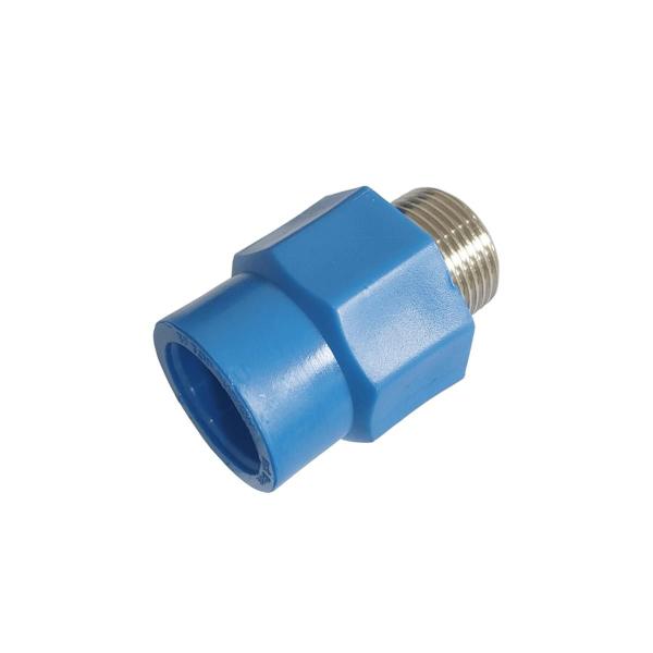 Imagem de Adaptador Macho 32 x 1" BSP PPR Azul para Rede de Ar Comprimido