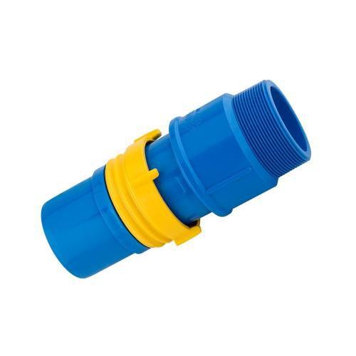 Imagem de Adaptador macho engate roscável 2 pol. azul PVC - kit 5 peças