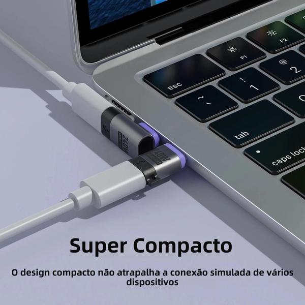 Imagem de Adaptador Magnético De Ângulo Reto USB C Macho Para Fêmea 240W 90 Graus PD30 Extensor Tipo C De