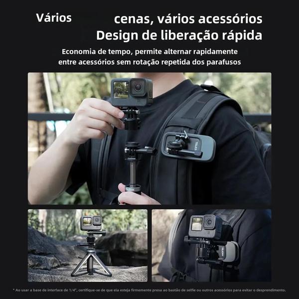 Adaptador Magnético de Liberação Rápida com Parafuso 1/4" para GoPro, Insta360 e DJI Osmo Action Imagem de Adaptador Magnético de Liberação Rápida com Parafuso 1/4" para GoPro, Insta360 e DJI Osmo Action