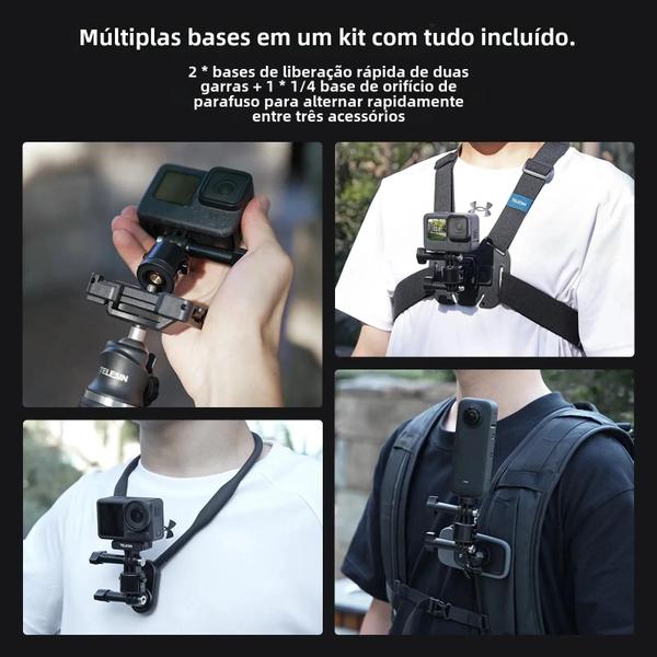 Adaptador Magnético de Liberação Rápida com Parafuso 1/4" para GoPro, Insta360 e DJI Osmo Action Imagem de Adaptador Magnético de Liberação Rápida com Parafuso 1/4" para GoPro, Insta360 e DJI Osmo Action