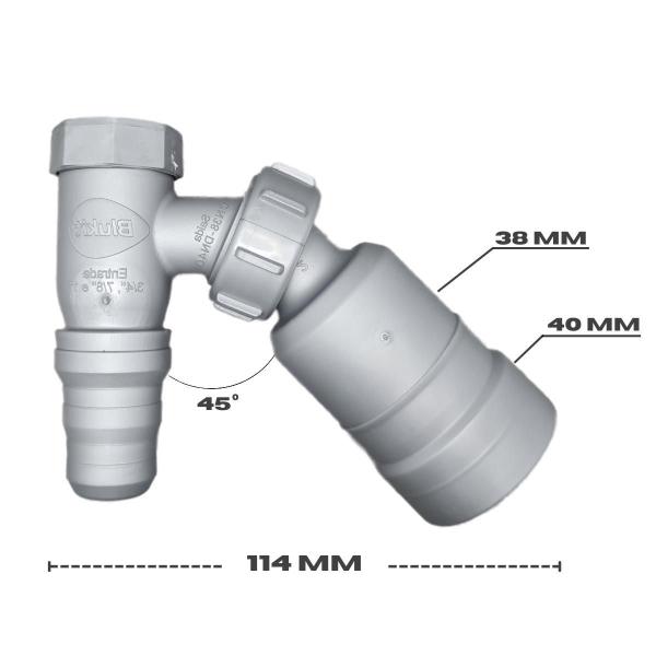 Imagem de Adaptador Máquina Lavar Roupa 45º Com Retenção 38Mm E 40Mm