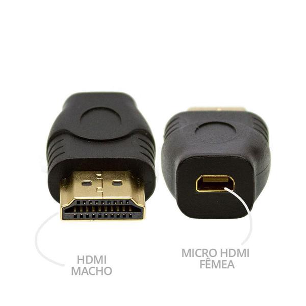 Imagem de Adaptador Micro Hdmi Fêmea X Hdmi Macho 1080I