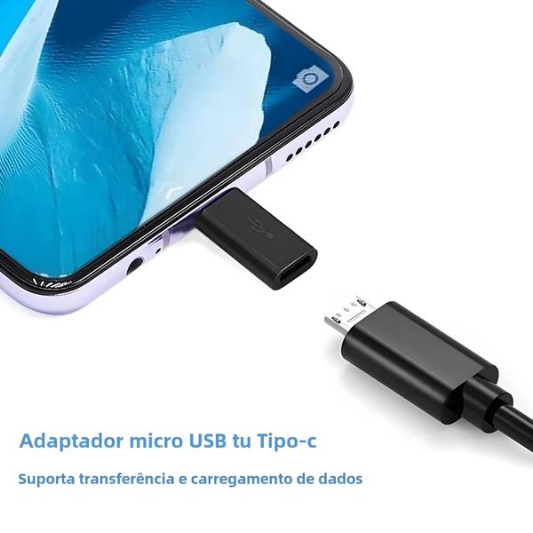 Imagem de Adaptador Micro USB Fêmea para USB-C Macho - 1/5/10 Peças