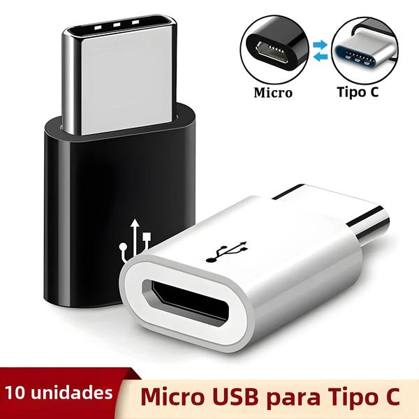 Imagem de Adaptador Micro USB Fêmea para USB-C Macho - 1/5/10 Peças