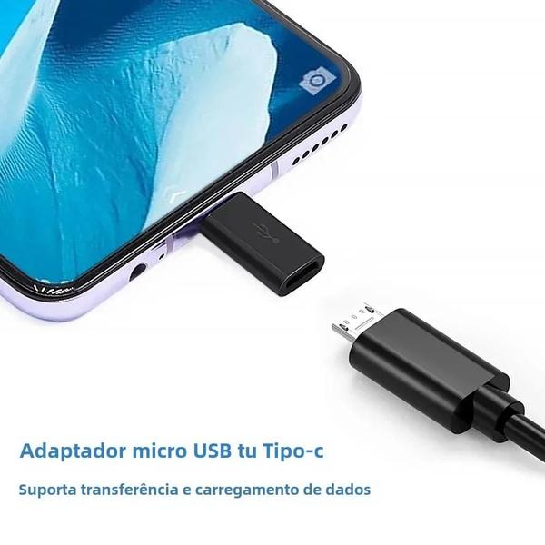 Imagem de Adaptador Micro USB Fêmea para USB-C Macho - Carregador para Android