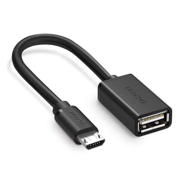 Imagem de Adaptador Micro Usb para Usb A Fêmea Ugreen Macho 15cm Preto