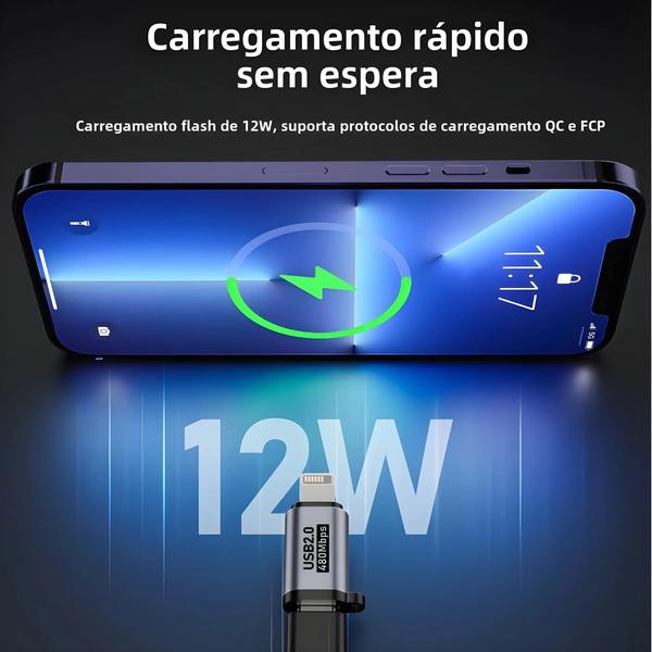 Imagem de Adaptador Micro USB para USB-C - Carregamento Rápido 480Mbps