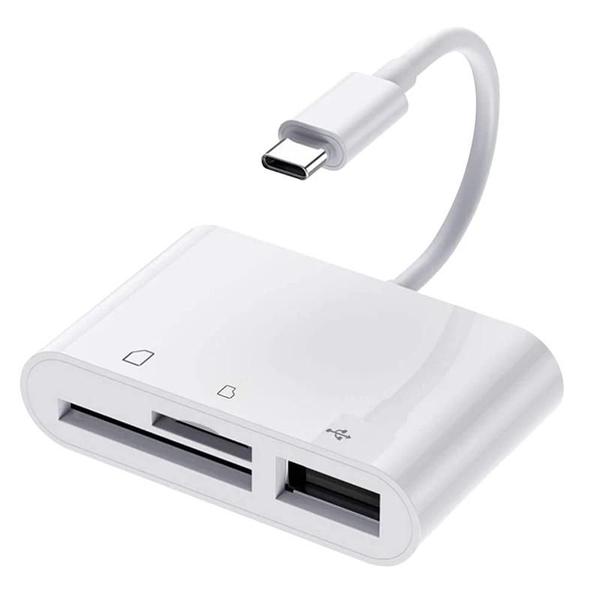 Imagem de Adaptador Micro USB Tipo C para Leitor de Cartão SD/TF - Compatível com Macbook, Samsung, Huawei, Xiaomi e outros Laptops e Smartphones