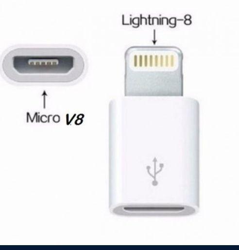 Adaptador Micro Usb V8 para iPhone Lighting - oem Imagem de Adaptador Micro Usb V8 para iPhone Lighting