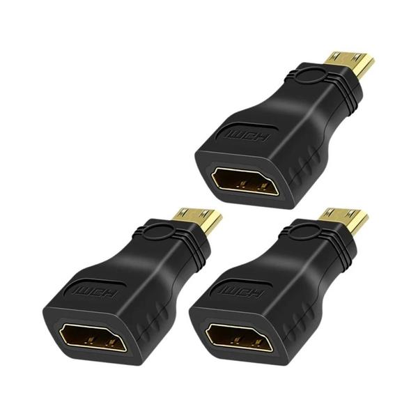 Imagem de Adaptador Mini HDMI Macho para HDMI Fêmea 4K 1080p - Conversor para Mini PC, HDTV e Câmera QGeeM