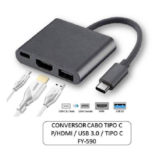 Imagem de Adaptador Multiporta Digital Tipo C para HDMI E USB 3.