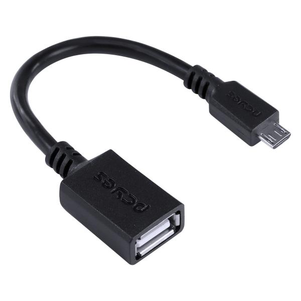 Adaptador OTG Micro USB para USB 2.0 15CM Preto Conexão com Celulares Smartphones Tablets - PAMUP-15 - PCYES Imagem de Adaptador OTG Micro USB para USB 2.0 15CM Preto Conexão com Celulares Smartphones Tablets - PAMUP-15