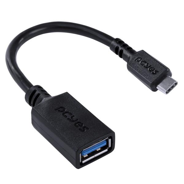 Imagem de Adaptador OTG Tipo C para USB a 3.0 para Celular Smartphone 15 CM Preto - P3AMUP-15