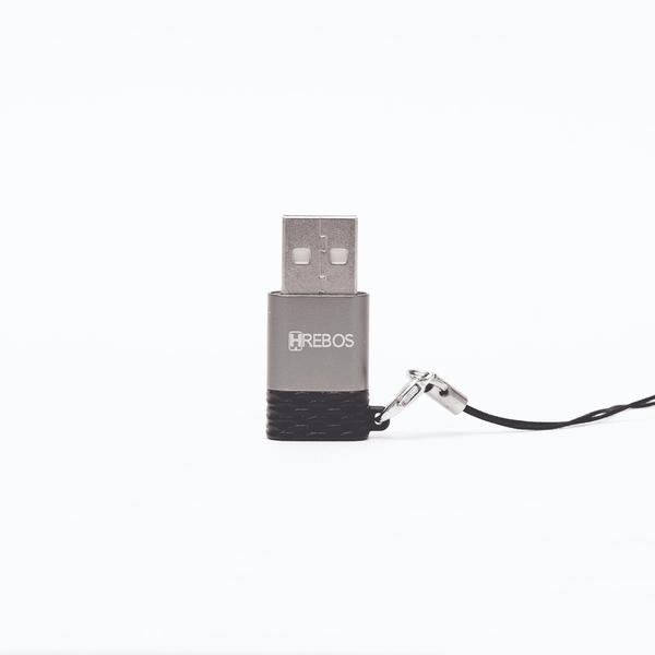 Imagem de Adaptador OTG USB Macho Para Tipo C Fêmea Hrebos HS-223