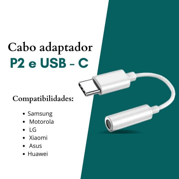 Imagem de Adaptador P2 X Tipo-C Fone Para Samsung S20 S21 Fe S22 S23