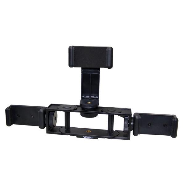 Adaptador para encaixe de três Smartphones em Tripé - VIVITAR Imagem de Adaptador para encaixe de três Smartphones em Tripé