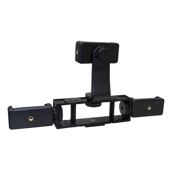 Adaptador para encaixe de três Smartphones em Tripé - VIVITAR Imagem de Adaptador para encaixe de três Smartphones em Tripé