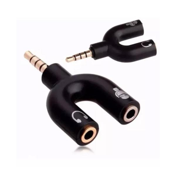 Imagem de Adaptador Para Fone Headset Microfone P2 X P3 Áudio