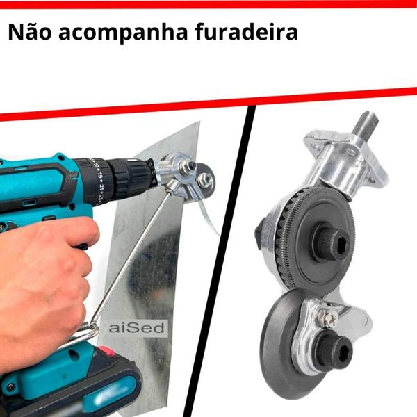 Imagem de Adaptador Para Furadeira e Parafusadeira Cortador De Chapas Metálicas Dutos