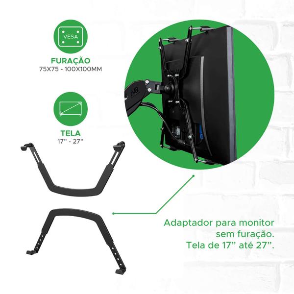 Adaptador para Monitor sem Padrão Vesa Nb-Fp1 de 17 A 27'' - NORTH BAYOU Imagem de Adaptador para Monitor sem Padrão Vesa Nb-Fp1 de 17 A 27''
