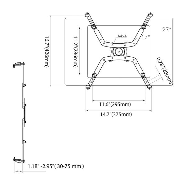 Adaptador para Monitor sem Padrão Vesa Nb-Fp1 de 17 A 27'' - NORTH BAYOU Imagem de Adaptador para Monitor sem Padrão Vesa Nb-Fp1 de 17 A 27''