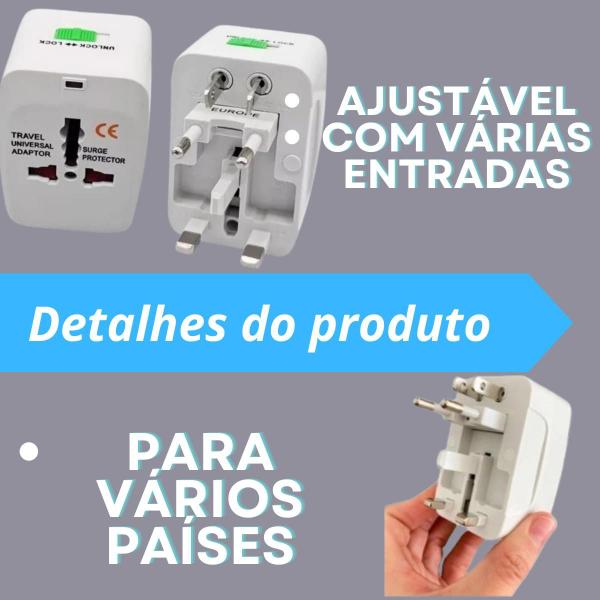 Imagem de Adaptador Para Tomada Universal Brasil Uk Usa 110 220