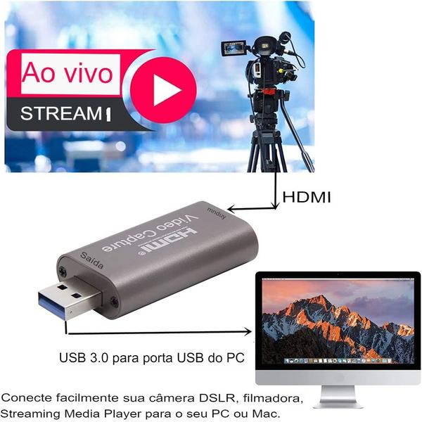 Imagem de Adaptador placa de captura de video HDMI 4K