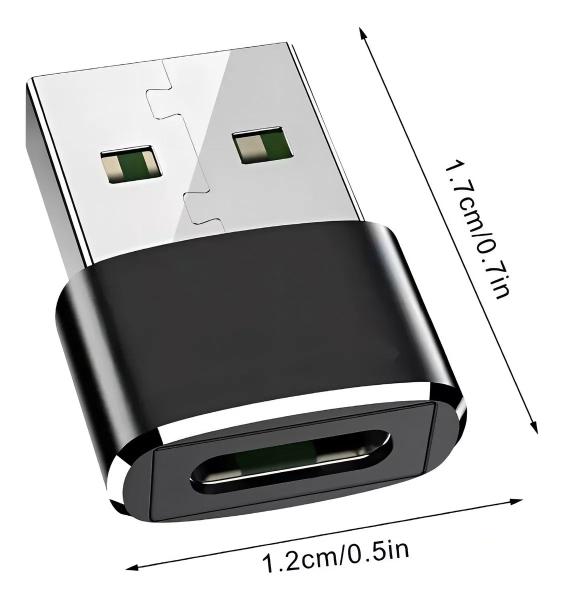 Imagem de Adaptador Plug Usb 3.1 Tipo C Fêmea X Usb 2.0 Macho Otg Cor Preto