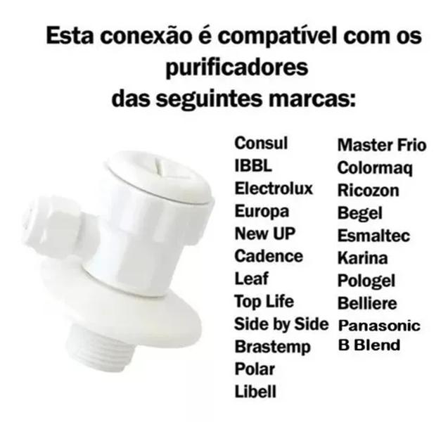 Imagem de Adaptador Purificador Agua C Acabamento E Tampa - Branco