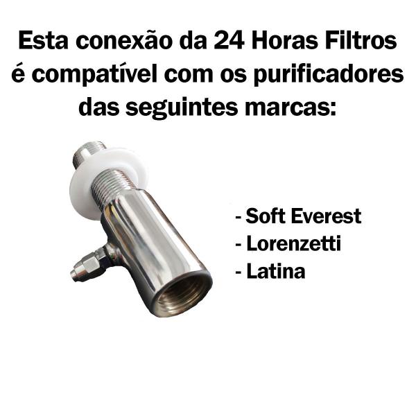 Imagem de Adaptador Purificador Filtro De Agua Torneira P/ Bancada Compatível Lorenzetti Soft Com Canopla