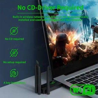 Imagem de Adaptador Receptor De Rede Wifi 1200 Mbps Gamer 2 E 5g 10x rapido 4 antenas