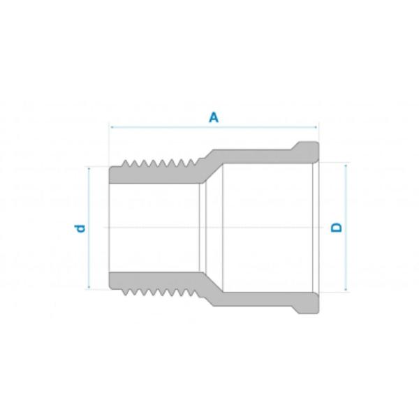 Imagem de Adaptador Soldável C/Rosca Curto 60 x 2 Fortlev