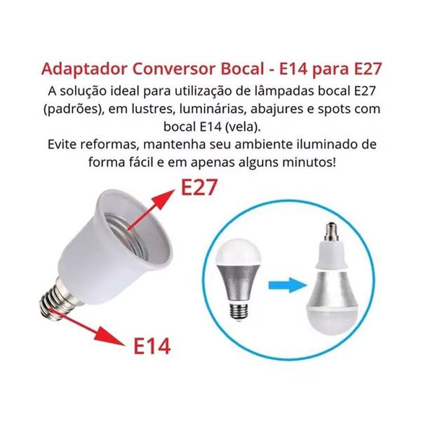 Imagem de Adaptador Soquete Bocal Conversor E14 Para E27 Decorlux