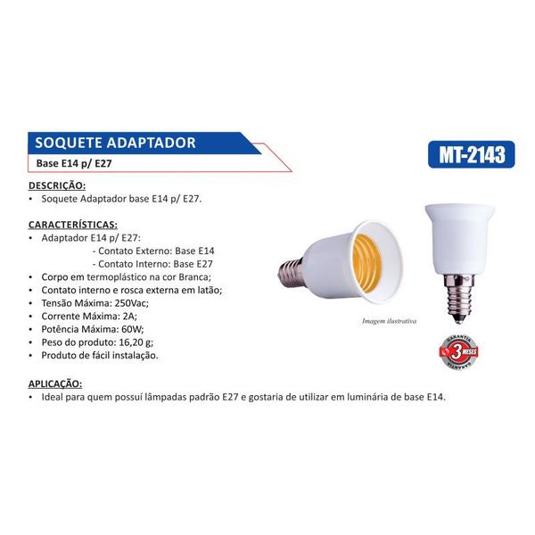 Imagem de Adaptador Soquete Bocal Conversor E14 Para E27 Decorlux