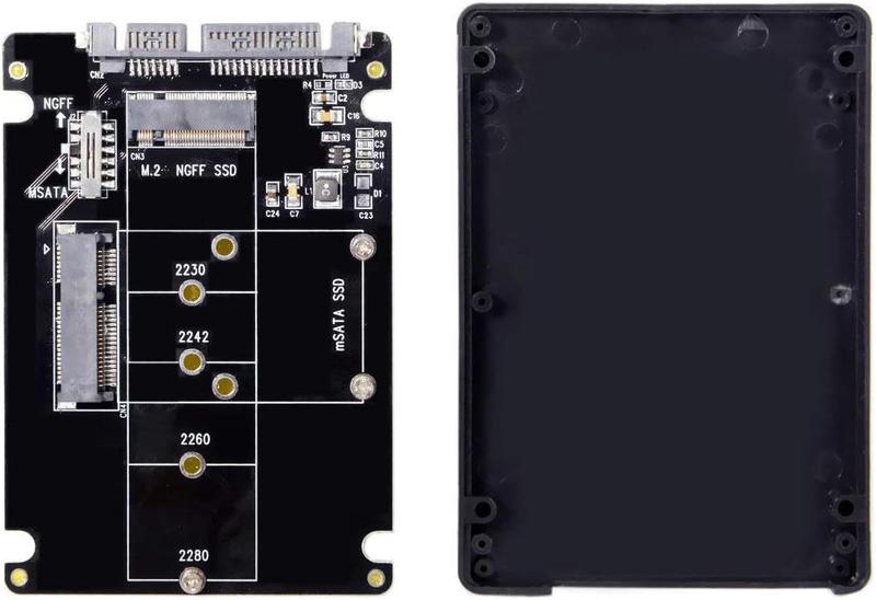 Imagem de Adaptador SSD M2 NGFF e mSATA Para SATA 3 Case 2.5" PC Notebook