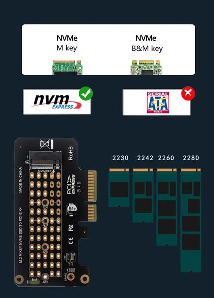 Imagem de Adaptador Suckoo PCIE 4X para SSD NVME M-Key M.2 PCIE 4.0 3.0