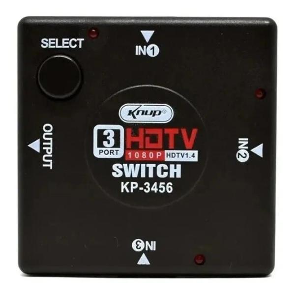 Imagem de Adaptador switch / spliter hdmi  3 saidas x 1  kp-3456 knup