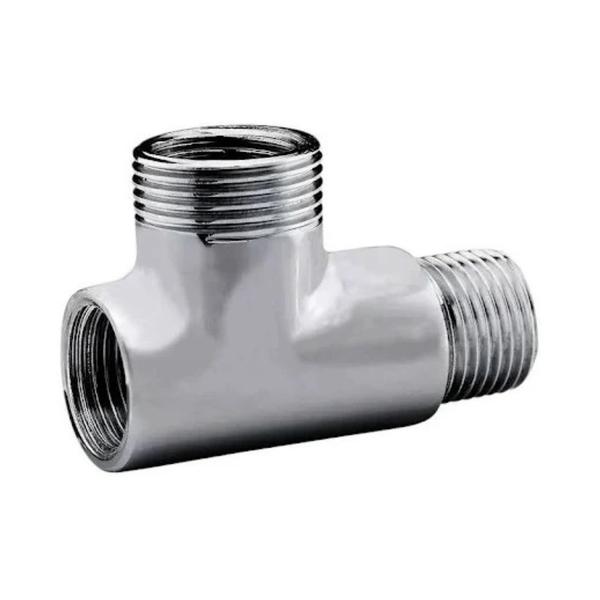 Imagem de Adaptador Tee T Maquina Lavar Tanque 1/2 x 1/2 Metal Cromado