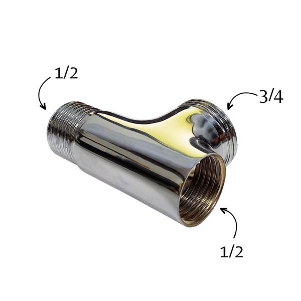 Imagem de Adaptador Tee T Maquina Lavar Tanque 1/2x3/4 Latão Cromado