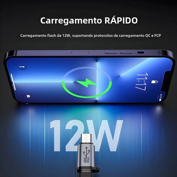 Imagem de Adaptador Tipo C Fêmea para Micro USB e Mini USB - Conector Fêmea