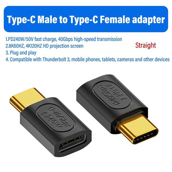 Imagem de Adaptador tipo C JORINDO PD240W USB 4.0 macho para USB-C fêmea