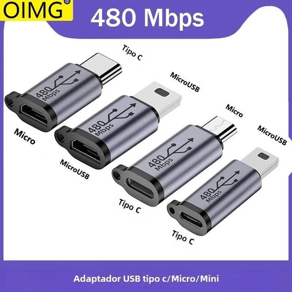 Imagem de Adaptador Tipo C, Micro USB e Mini USB para Conectores USB-C