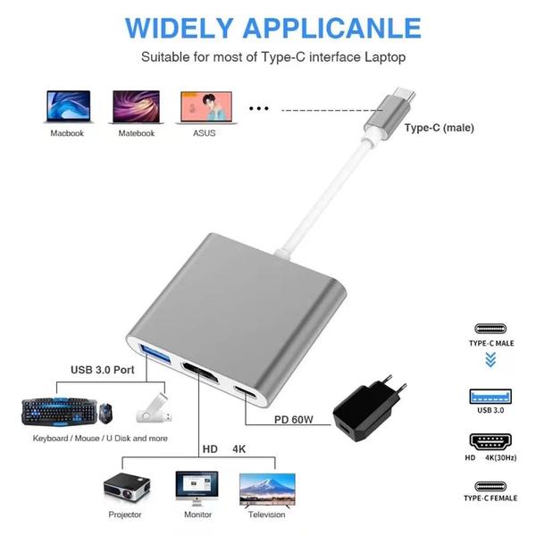 Adaptador Tipo C para Hdmi - keedi Imagem de Adaptador Tipo C para Hdmi
