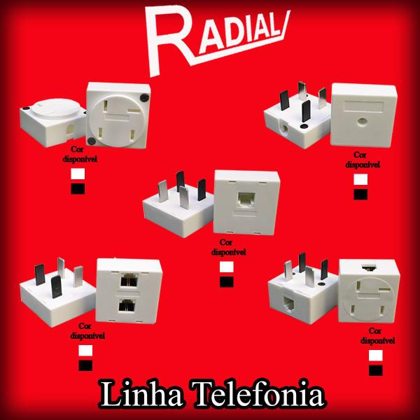 Imagem de Adaptador Tomada Padrão Telefone Branco Fêmea Radial