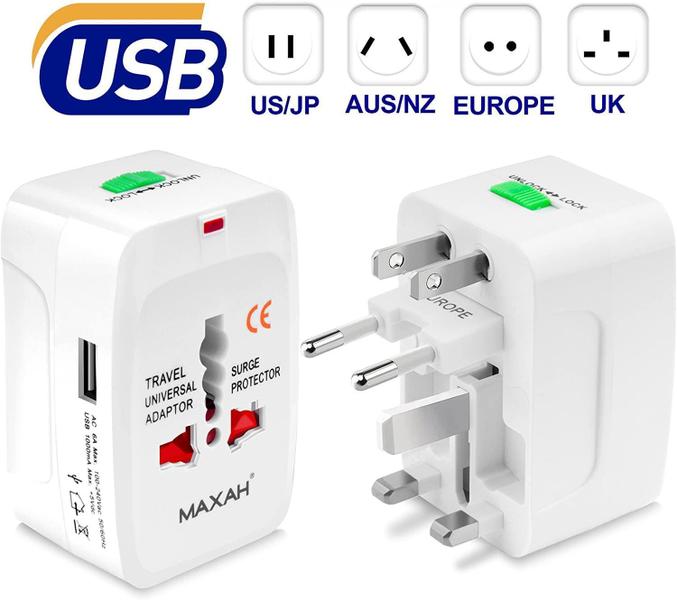 Imagem de Adaptador Tomada Universal Padrão Europeu Uk Eua Para Brasil