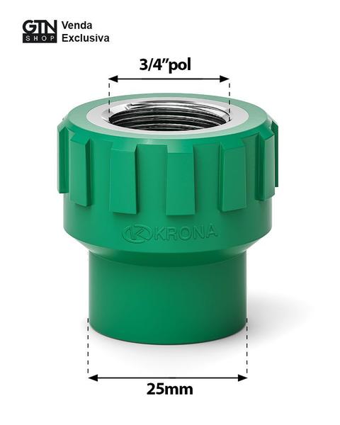 Imagem de Adaptador Trans F/F Ppr 25mm x 3/4"pol 10 Peças Krona