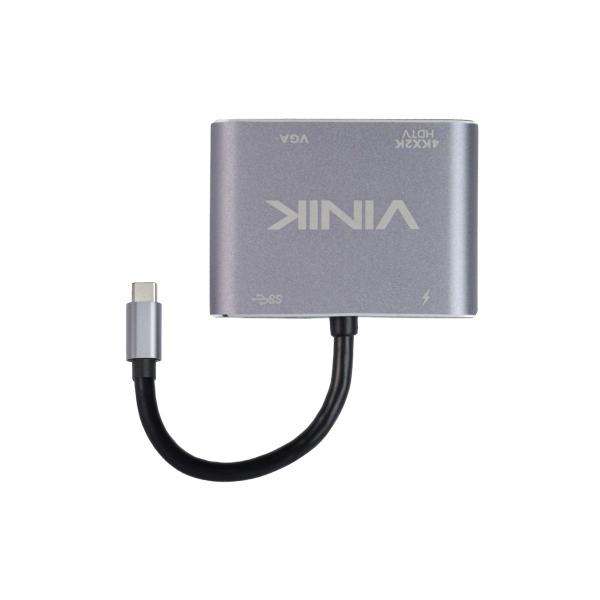 Adaptador Type C 4-em-1 Para Hdmi Vga Pd E Usb 3.0 Vinik - At41vn Imagem de Adaptador Type C 4-em-1 Para Hdmi Vga Pd E Usb 3.0 Vinik - At41vn