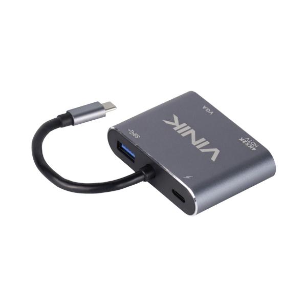 Adaptador Type C 4-em-1 Para Hdmi Vga Pd E Usb 3.0 Vinik - At41vn Imagem de Adaptador Type C 4-em-1 Para Hdmi Vga Pd E Usb 3.0 Vinik - At41vn