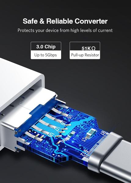 Imagem de Adaptador Ugreen Usb-c Para Usb 3.0 Mini Conversor Preto